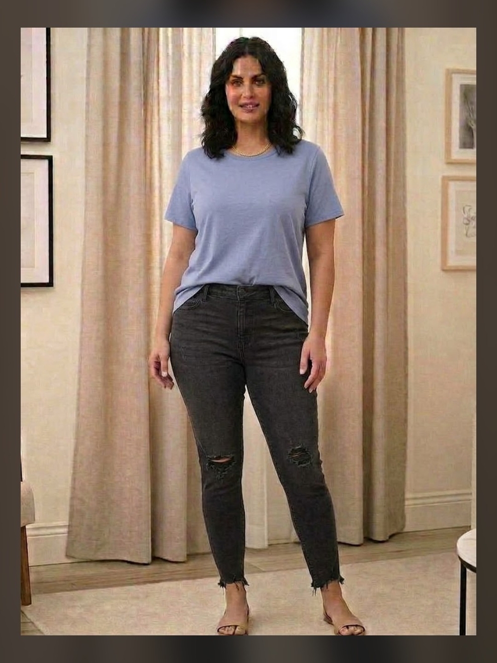 Old Navy Black Ripped Skinny Jeans